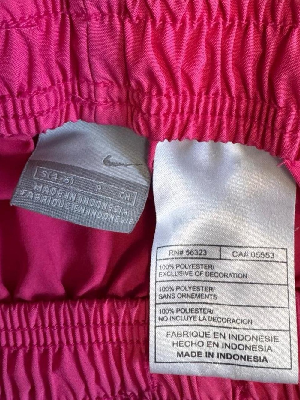 Nike Y2K pink activewear shorts with white and yellow side stripe - Picture 4 of 4